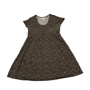 Pact Women’s Medium Baby Doll Dress Mini Organic Cotton Floral Swing Shift